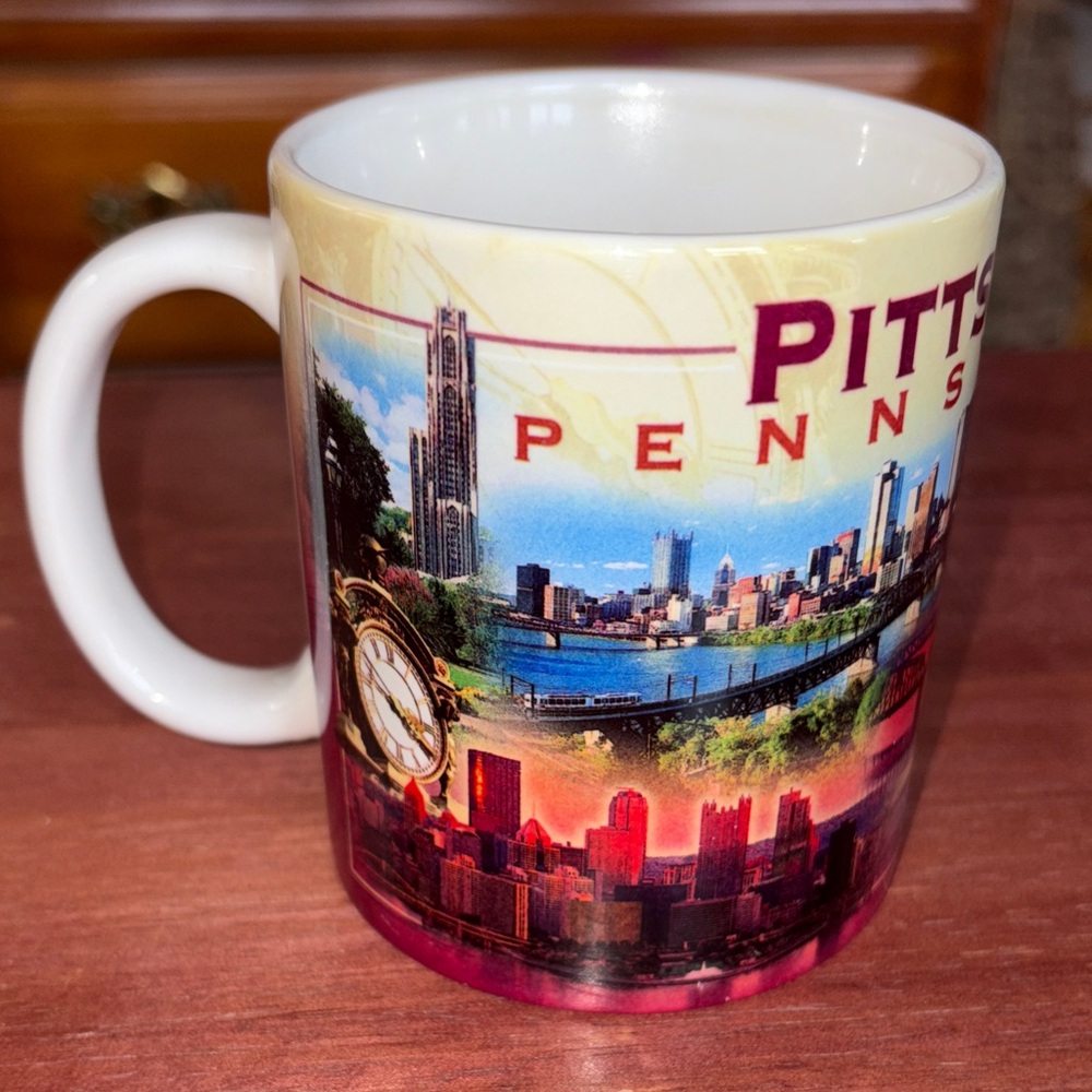 Coffee Mug Pittsburgh Pennsylvania Panoramic Scenery Ceramic TeaCup Three Rivers